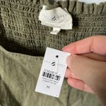 Lou & grey Olive Green 100% Linen Smocked Crop Tank Top Shirt Size Medium NWT Photo 6