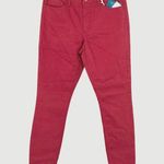 Market & Spruce  Flat Front Slim Mid Rise Pants Dark Coral Pink Size 6 NWT Photo 0