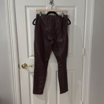 Banana Republic NWT BURGANDY FAUX vegan leather legging  factory size medium Photo 2