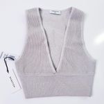 Aritzia Babaton Sculpt Knit Deep V-Neck Cropped Top Photo 0