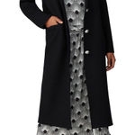 Rabanne Black Three Button Wool Long Sleeve Longline Winter Coat Size 4 Photo 0