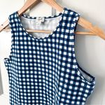 J.Crew  Longline Tank Top Blue White Gingham Sleeveless Stretchy Size M Photo 3
