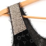 Free People  Danced To Pieces Black Velvet Eyelet Mini Beaded Showgirl 20s Size 2 Photo 6