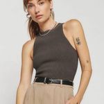 Reformation NWT Hudson Ribbed Sweater Tank Top in Putty Brown Photo 0