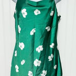 Princess Polly Women's Floral Satin Slip Mini Dress Green Size 6 Photo 0
