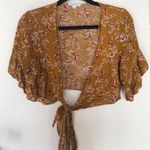 Cotton Candy LA Golden Floral wrap Shirt Photo 0