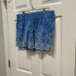 J.Crew - Womens M - Blue/White Floral Eyelet Embroidered Pull-On Shorts Photo 6