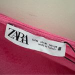 ZARA snake print Satin hot Pink Slip Dress faux wrap spaghetti straps mini party Photo 9