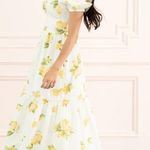 Rachel Parcell NEW Puff Sleeve Midi Dress in Yellow Maize Lemon Print XL Dainty Photo 1