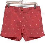 Loft π΅ SALE 3/$25 LINEN 6 inch MID RISE SALMON PINK WHITE POLKADOT SHORTS ZIP Photo 0