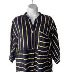 Free People Intimately  Size XS Navy Blue High Low Striped Blouse Tunic Photo 1