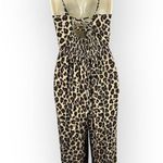 Band of Gypsies Womens size Small Leopard Wide Leg Split Hem Jumpsuit Mob Wife Photo 2