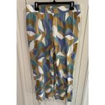 Denim & Co Beach Linen Blend Wide Leg Crop Pull On Pants Size Medium Boho Photo 2