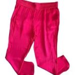 ZARA Pink Magenta Elastic Waist Satin Split Hem Trousers Pants XXL hot pink Photo 1
