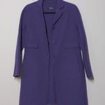 Max Mara 'S Womens Overcoat Purple Knee Length Pockets 100% Wool Collar 8 Photo 1