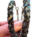 Vintage Metal Work 2” Silver Hoop Earrings Photo 0