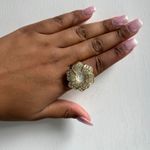 kim rogers Gold‎ Tone Rhinestone  Ring Watch Photo 1