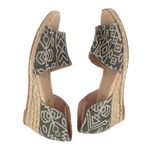 FS/NY Rapture Gray Geometric Print Canvas Open Toe Wedge Espadrilles Size 7 Photo 4