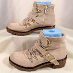 Sporto  Katie Sz 8.5 Women's Hiking Combat Biker Boots Suede Tan Cabincore Boho Photo 0