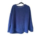 NWT Muk Luks Womens 2X Blue Sherpa Pullover Crew Neck Oversized Cozy Sweatshirt Size XXL Photo 1
