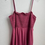 Grace Karin  Smocked Peplum Top Mauve Dark Pink Photo 0