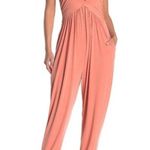 Free People Movement Elegant Peach Halter Jumpsuit sz Medium Pink Photo 6