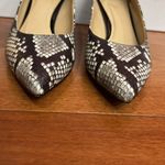 Brian Atwood  Women’s Chunky Heel Snakeskin pumps Size 7.5 Photo 4