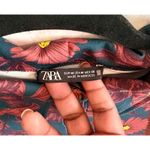 ZARA  Retro Print‎ Floral Collared Long Sleeve Stretch Mini Dress M NWT Photo 2