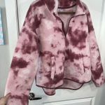 Old Navy Pink Tie Dye Teddy Bear Sherpa Cozy Pullover Zippered Collar Size XL Photo 4
