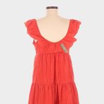 J.Crew Ruffled Scoop Neck Taffeta Maxi Dress Size 6 Sunset Red Orange Photo 5