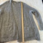 Free People  XS Grey Open Oversized Knit Alpaca Open Front Long Cardigan Pockets Photo 5