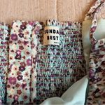 Aritzia Sunday Best Floral Print Women's Milkmaid Crop Top Purple Size M Photo 1