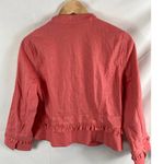 Field gear Linen Ruffle Detail Button Up Jacket Size medium Pink Photo 3