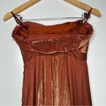 Anthropologie  Terracotta Velvet High-Low Strapless Dress Size 4 Photo 6