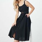 New Black All Worthy Hunter McGrady Belted Woven Dress with Tied Straps Size 12 Photo 0