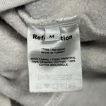 Reformation  Jeans 1/2 Zip Sweatshirt Womens Medium White Blue Cotton Cropped Photo 5