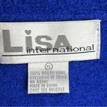 Vintage Lisa International Royal Blue xl vest 100% boiled wool full zip up FLAWS Photo 1