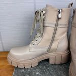 Simmi London  Kai Stone Tan Chunky Combat Boots Lug Sole Buckle Edgy Grunge 9 Photo 4