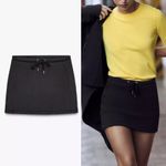 ZARA  NWT drawstring waist casual pique mini skirt Photo 1