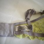 Victoria's Secret Victoria’s Secret 36D Lined Demi Neon Yellow Grey Lace Underwire Bra Dream Angel Photo 9