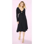 Likely  Eila Cutout Waist‎ Long Sleeve Dress in Black Textured Size 8 Photo 12