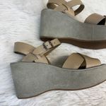 Kork-Ease  Ava Wedge Leather Platform Sandals Tan Gray Size 8 Photo 6