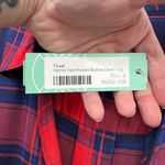 Stitch Fix Tinsel Hattie Button Down Top Womens Large Red Blue Plaid Viscose NEW Photo 4