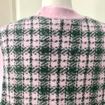 ZARA NWOT  Plaid Knit Vest with Pearl Buttons in Pink / Green Women's M Photo 9