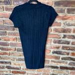 Yoki New York Collection Black Cable Knit Short Sleeve Cardigan Sweater Medium Photo 5