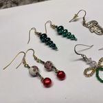 Lot Of 4 Costume Earrings Pierced Christmas Holiday Dangle Photo 5