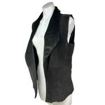 Ecru  $300 Genuine Suede Reversible Leather Brown Sleeveless Fur Vest Jacket Sz M Photo 2