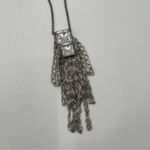 Kenneth Cole  REACTION Necklace Long Metal Chain Fringe Rhinestone Jewelry Edgy Photo 1