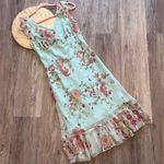 Vintage Y2K garden floral midi‎ dress Blue Size 6 Photo 0