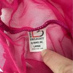 Vintage Magenta Mesh Lace Ruffle Teddy Lingerie One Piece Bodysuit large Pink Photo 7